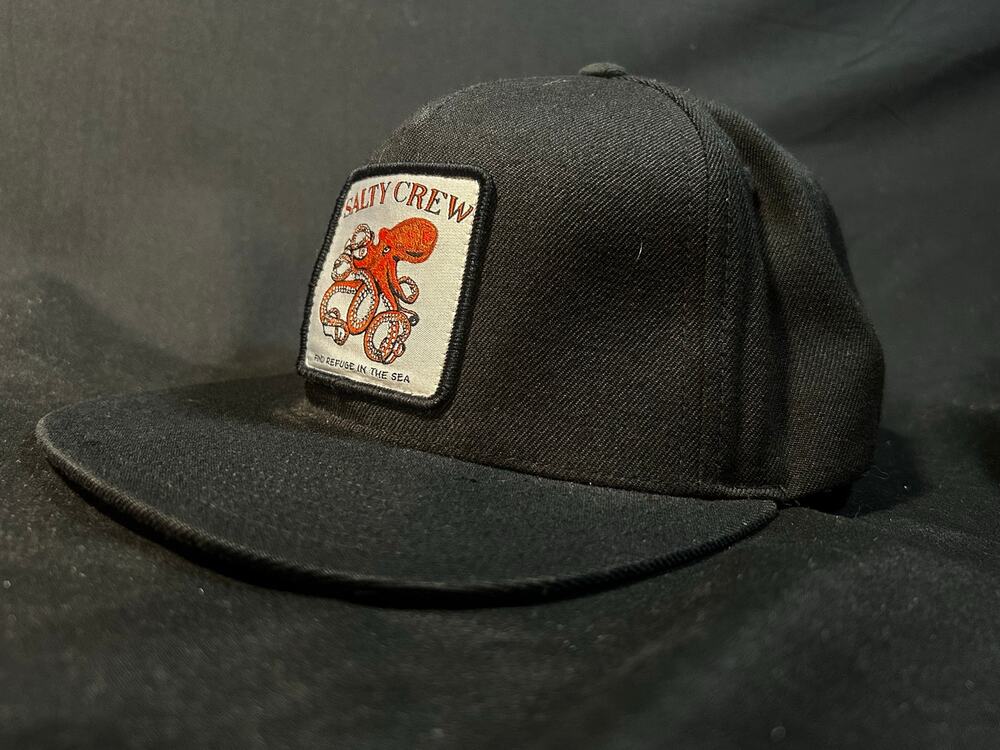 Salty Crew Octopus Patch Snapback Hat Black Yupoong The Classics Fishing Cap